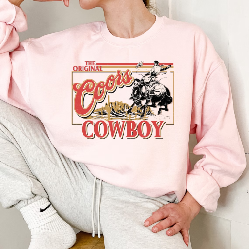 Coors Original Cowboy Heather Colors Sweatshirt, Heather Colors Western Hoodie, Rodeo Sweater, Original Coors Sweatshirt Gift