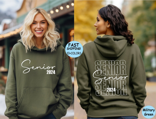 Senior 2024 Hoodie, Graduation 2024 Hoodie, Graduation Gift, Two Sided Senior 2024 sweatshirt, 2024 School Gift, High School Graduation Gift