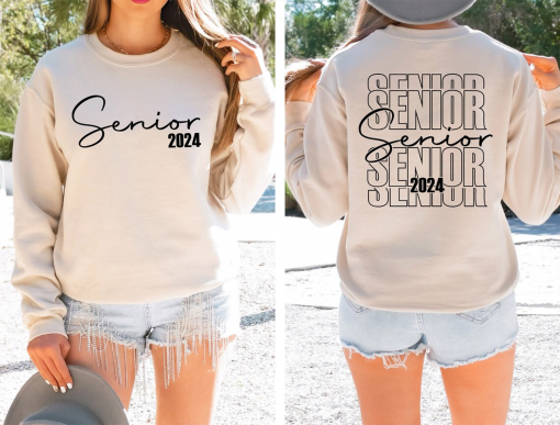 Senior 2024 Hoodie, Graduation 2024 Hoodie, Graduation Gift, Two Sided Senior 2024 sweatshirt, 2024 School Gift, High School Graduation Gift