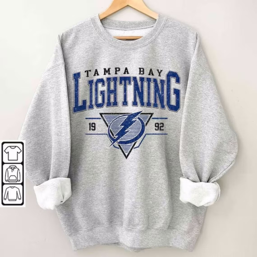 Vintage 90s Tampa Bay Lightning Sweatshirt, Tampa Bay Lightning Unisex t-shirts, long-sleeved t-shirts , gifts for Jersey Hockey fans