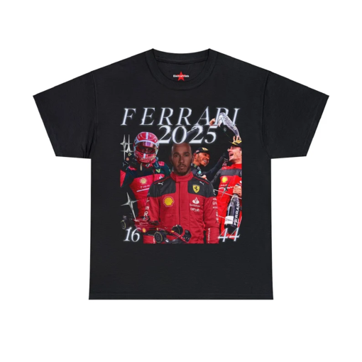 lewis hamilton ferrari merch tee, ferrari 2025 lineup tee, chalres leclerc & lewis hamilton tee, unisex formula 1 tshirt, gift for f1 fan