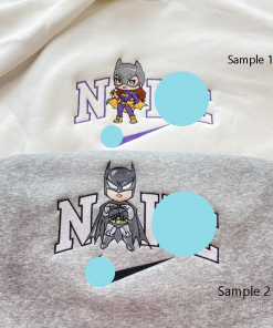 Bat/m/an And Ca/twom/en Couple Embroidered Sweatshirt