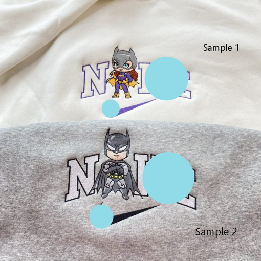 Bat/m/an And Ca/twom/en Couple Embroidered Sweatshirt