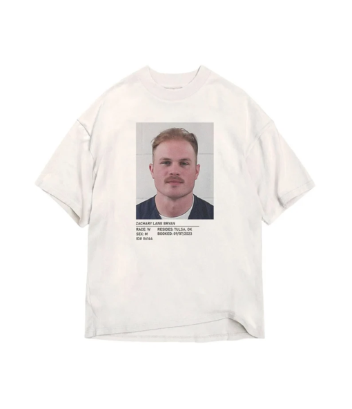 Zach Bryan MugShot T-Shirt With Text