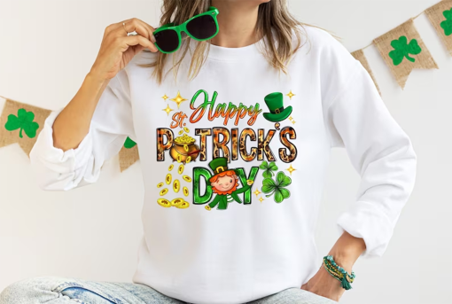 Happy St Patrick Day Shirt, St Patrick’s Day Gift, Lucky Tshirt, Shamrock Crewneck, Irish Sweater, Irish Gifts, St. Patricks Shirts