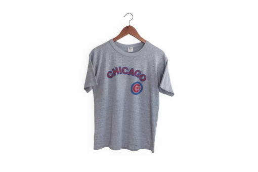 vintage Chicago Cubs / 80s Cubs shirt / 1980s Chicago Cubs heather grey single stitch t shirt Medium