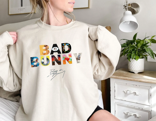 Bad B Most wanted Tour Concert album covers Sweatshirt, Nadie Sabe lo que va pasar mañana, Benito Sweatshirt, Gift For Fan, Bunny Sweater,