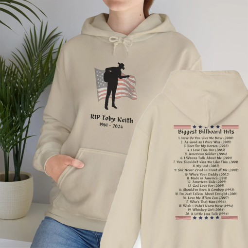 Country Legend RIP Toby Keith Top 20 Billboard Songs Unisex Heavy Blend™ Hooded Sweatshirt