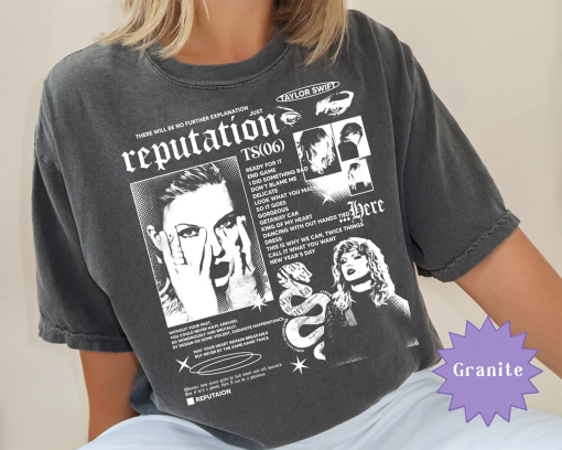 Vintage Reputation T-Shirt, The Eras Tour Shirt, Reputation Era Shirt, Reputation Track List Shirt, Eras Tour, Swifties Tee, Comfort Colors