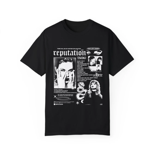 Vintage Reputation T-Shirt, The Eras Tour Shirt, Reputation Era Shirt, Reputation Track List Shirt, Eras Tour, Swifties Tee, Comfort Colors