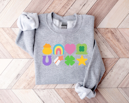 Lucky St Patricks Day Shirt, St Patrick’s Day Sweatshirt, Lucky Charm Sweatshirt, Irish Day Sweatshirt, Lucky Shamrocks Rainbow shirt