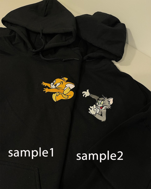 Custom Couple Hoodie, Couple Sweater and Hoodie Gift, For Her For Him Gift, Fun Anniversary Sweatshirt, Valentines Day Hoodie, Cat and mouse couble