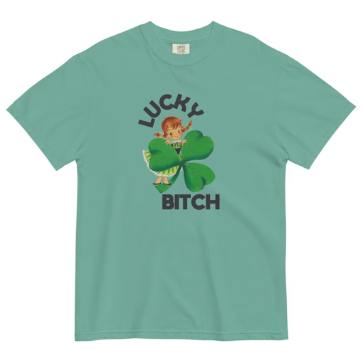 Lucky Bitch St. Patrick’s Day Top, Retro St. Patrick’s Day Graphic Tee, St. Patrick’s Day Tee Shirt, Comfort Colors