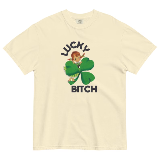 Lucky Bitch St. Patrick’s Day Top, Retro St. Patrick’s Day Graphic Tee, St. Patrick’s Day Tee Shirt, Comfort Colors