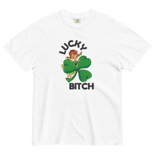 Lucky Bitch St. Patrick’s Day Top, Retro St. Patrick’s Day Graphic Tee, St. Patrick’s Day Tee Shirt, Comfort Colors