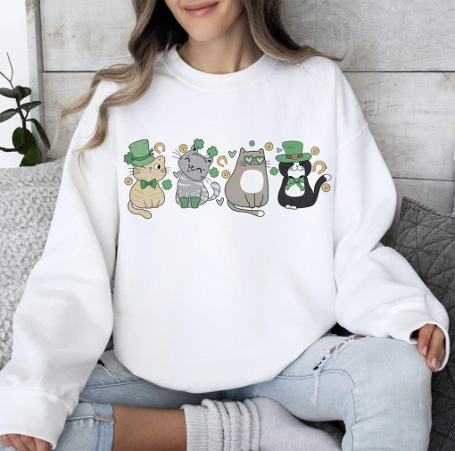 Cats St Patty’s Sublimation, St Patrick’s Day, Funny St Patrick’s Sublimation, Cats Lover, Irish Lucky Cats Png, Shamrocks Png, Cat Mom png