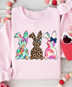 Floral Easter Bunny Sweatshirt, Cute Easter Bunny…