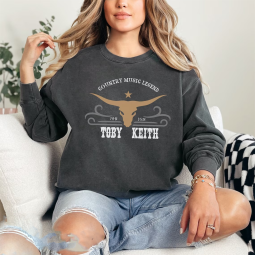 Unisex Toby Keith Country Music Legend Tribute Sweatshirt, Comfort Colors Sweatshirt, Vintage Western Retro Cowboy Shirt, Concert Tee,