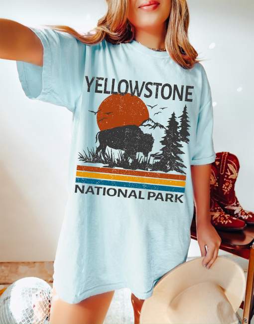 Yellowstone Tee, Yellowstone National Park T-Shirt, Hippie Tee Vintage Inspired T-shirt, Unisex Tee, Comfort Colors T-shirt, Oversized Tee