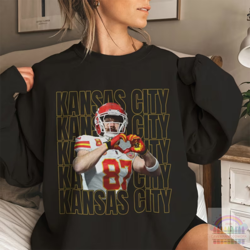 Travis Kelce Shirt, Adult Sweatshirt, Travis Kelce Heart Hands Kansas City, Gildan Brand, Chiefs Football, Game Day Outfit, Swiftie, Taylor