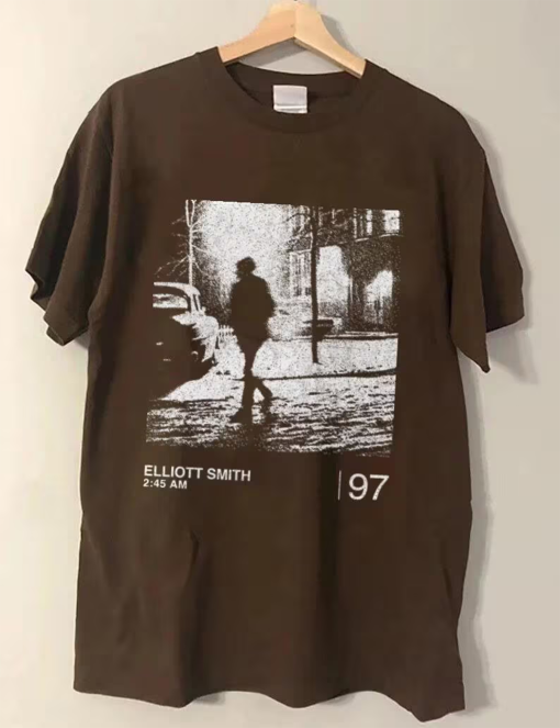 Elliott Smith / 2:45am / Minimalist Graphic Artwork Design aesthetic shirt, vintage Elliott Smith 90s rock band tee, Elliott Smith merch