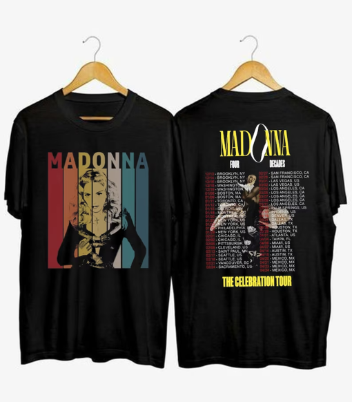 Madonna 90s Vintage Shirt, 2024 Tour Madonna The Celebration T-Shirt, Four Decades Tour Shirt, Madonna Fan Gift Shirt, Madonna Concert Merch