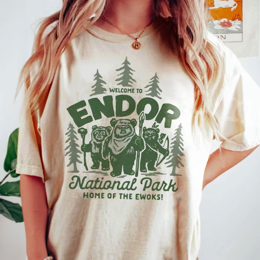 Retro Star Wars Ewoks Endor Shirt, National Park Home Of The Ewoks T-shirt, Star Wars Day Tee, Galaxy’S Edge, Hollywood Studios Tee Birthday