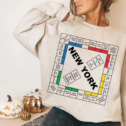 New York Monopoly Sweatshirt, And Just Like That Crewneck Sweatshirt, New York Sweatshirt, Carrie New York Monopoly Sweatshirt, Trendy Shirt