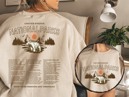 National Parks Crewneck Park Ranger Aesthetic Mountain Sweatshirt Retro Environmental Camping Clothes Forestcore Granola Girl Indie Sweater