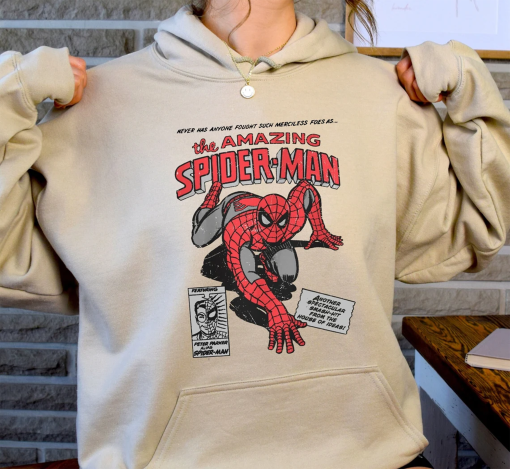 Retro Vintage 90s The Amazing Spider Man Sweatshirt, Vintage Spiderman Hoodie, Marvel Comics Sweatshirt, Spider Hoodie, Superhero Sweatshirt