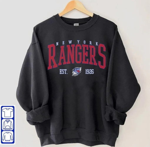 Vintage New York Sweatshirt \ T-Shirt \ Hoodies, Rangers T-Shirt, Hockey Sweatshirt, College Sweater, Hockey Fan Shirt, New York Ice Hockey