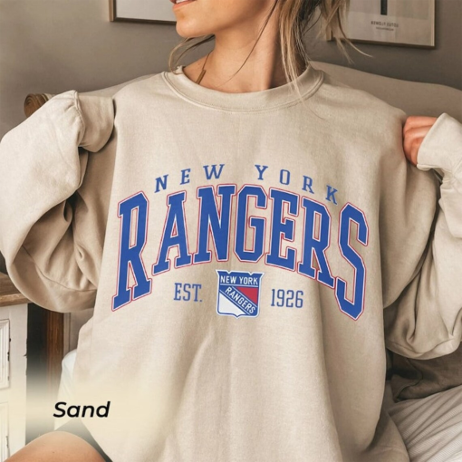 Vintage New York Rangers Sweatshirt, Rangers Tee, Hockey Sweatshirt, College Sweater, Hockey Fan Shirt, New York Hockey Shirt