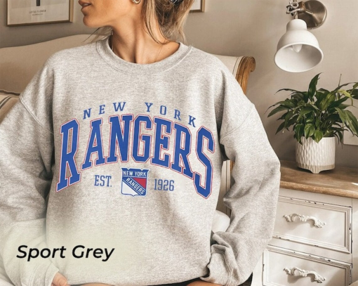 Vintage New York Rangers Sweatshirt, Rangers Tee, Hockey Sweatshirt, College Sweater, Hockey Fan Shirt, New York Hockey Shirt