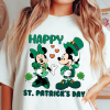 Mickey And Minnie With Irish Balloon Shamrock Tea Cup Patrick’s Day T-shirt