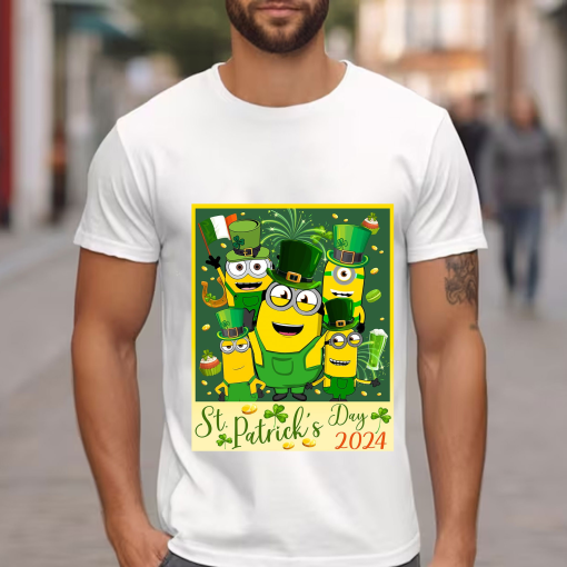 Minions Cartoon Characters Happy St Patrick’s Day 2024 Unique T-Shirt