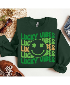 Lucky Vibes With Smile Face Funny Saint…