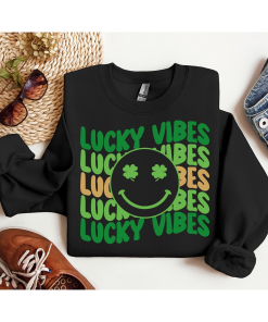 Lucky Vibes With Smile Face Funny Saint…