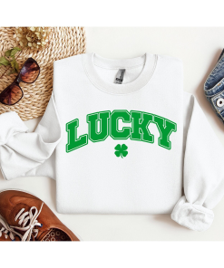 lucky vibes with cute shamrock funny saint…