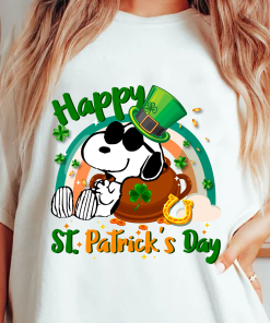 Snoopy Dog Lucky Vibes Funny St Patrick’s…