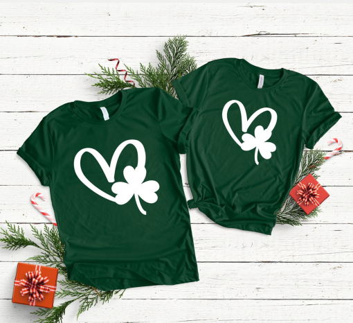 Heart Shamrock Shirt, Lucky Shirt, St Patrick’s Day Shirt, Heart Shirt, Irish Shirt, St. Paddy’s Day Shirt