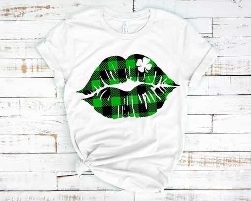 St. Patricks Day Shirt, Lucky Shirt, Shamrock Lucky Lips, Four Leaf Clover, Shamrock Shirts, Saint Patrick’s Day, Irish Tshirt