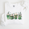 Iced Coffees, Shamrocks, St Patrick’s Day Sweatshirt