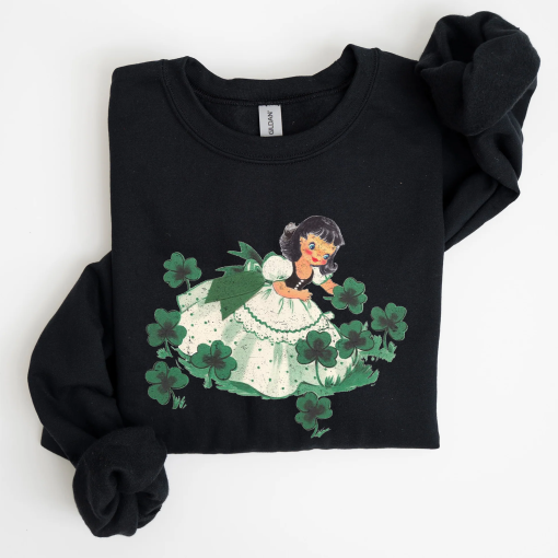 Clover Girl, Shamrocks, St Patrick’s Day Sweatshirt