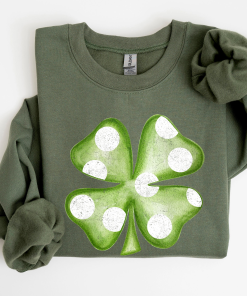 Polka Dot Shamrock, St Patrick’s Day Sweatshirt