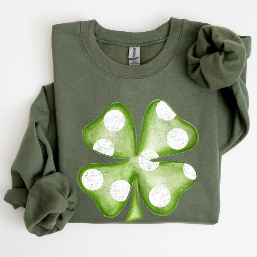 Polka Dot Shamrock, St Patrick’s Day Sweatshirt