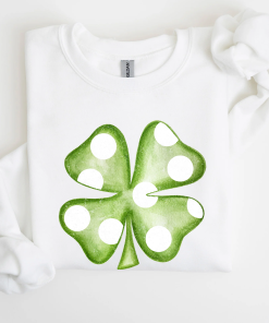 Polka Dot Shamrock, St Patrick’s Day Sweatshirt