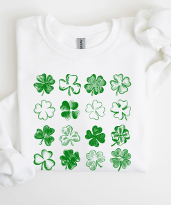 Shamrock Doodles, Retro St Patrick’s Day Sweatshirt