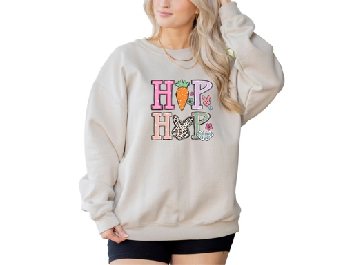 Hip Hop Easter Shirt, Easter Family Shirt, Happy Easter Shirt, Retro Easter Crewneck, Bunny Sweatshirt, He is Risen Shirt, Good Friday