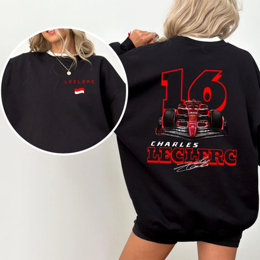 Charles Leclerc Formula One Sweatshirt, F1 Shirt, F1 Two Sides Shirt, Charles Leclerc Shirt, Charles Leclerc F1 Shirt, Charles Leclerc