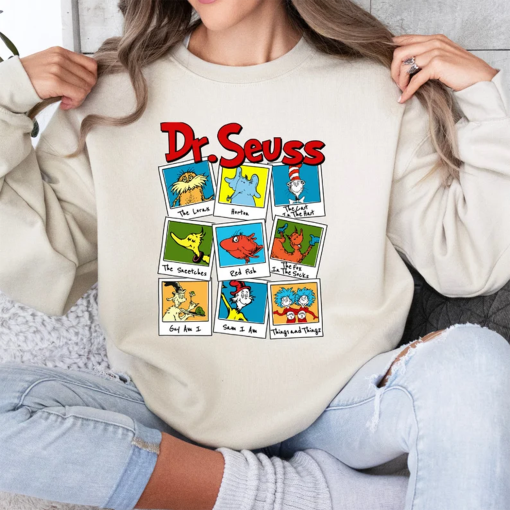 Read Across America Cartoon Characters Shirt, Dr Suess Shirt, Reading Day Sweatshirt, Dr Suess Birthday Party Shirt, Dr Suess Day T-Shirt